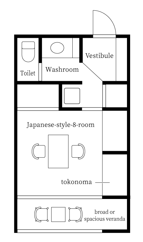 Japanese style 8 room + veranda Floor plan image
