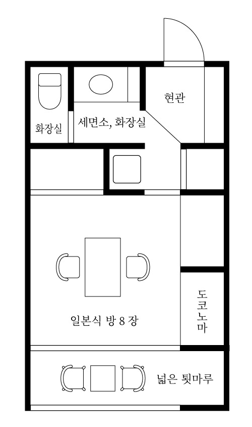 일본식 방 8 장 + 넓은 툇마루 간격 영상
